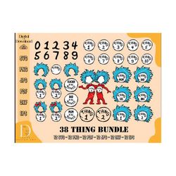 thing 1 and thing 2 layered svg png, thing 1 and thing 2 cat in the hat svg png, merch svg png, thing clipart, thing des