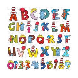 Dr Seuss Alphabet Monogram, Cat In The Hat Png, Dr Seuss Cartoons Letters Png, Doodle Letters, Character Alphabet, Digit