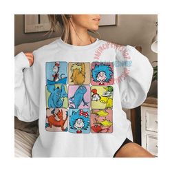Dr.Suess characters PNG Sublimation, Cat in the hat, read across america, school sublimation, teacher life png, teacher,