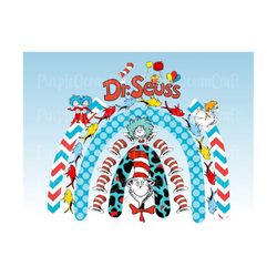 Dr Suess Rainbow Png, Cat in The Hat Png, Dr Suess Day Png, Read Across America, Dr Suess Sublimation, Teacher Life Png,