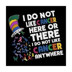 I do not like Cancer here or there I do not like Cancer anywhere png, The Cat in the hat png, Cancer Ribbon png, Sublima