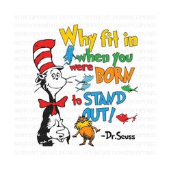 Why Fit In When You Were Born To Stand Out PNG, Thing Png, Cat In The Hat Png, Teacher Of All Thing Png, Read Across Ame