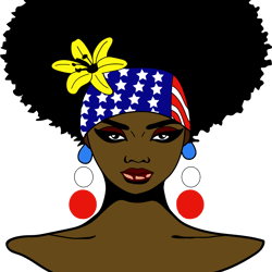 Beautiful Black Woman Large Afro Hair Svg Png Dxf Eps, Digital Download