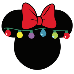 minnie mouse head christmas lights svg, disney christmas svg, minnie mouse head png, digital download