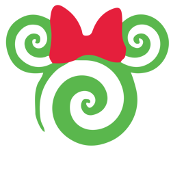 minnie mouse head swirl svg, disney christmas svg, minnie mouse head christmas svg, digital download