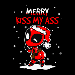 deadpool merry kiss my ass svg, sexy santa deadpool svg, naughty christmas svg, merry christmas svg, digital download