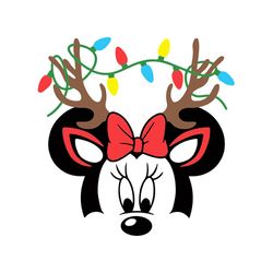 minnie mouse reindeer christmas lights svg, disney christmas svg, minnie mouse ears bow svg, christmas svg, digital file