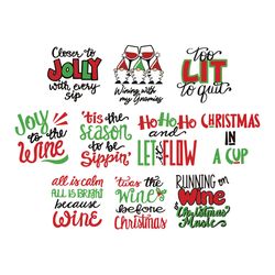 christmas wine svg bundle, wine christmas svg, wine glass svg, wine tumbler svg, christmas svg, digital download