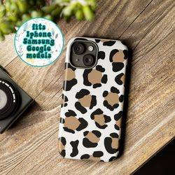 leopard print phone case, cheetah phone case, samsung phone case, google pixel phone case, drop protective phone case, i