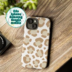 leopard print phone case, samsung phone case, google pixel phone case, drop protective phone case, iphone 15, iphone 14,