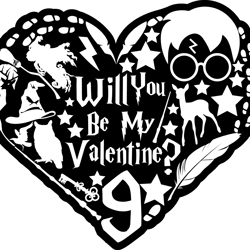 heart valentine silhouette, harry potter svg, harry potter movie svg, hogwarts svg, wizard svg, digital download