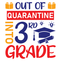 Out of quarantine 3rd into grade Svg, School Svg, School shirt Svg, Teacher Svg, Teacher shirt Svg, Digital download