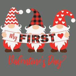 my first valentine day gnomes svg, valentine svg, first valentine svg, gnomes svg, gnomes valentine, digital download