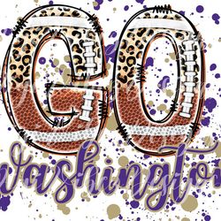 Go Washington Leopard Football Splatter PNG Digital Download nm
