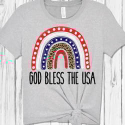 god bless the usa rainbow png, sublimation download, 4th of july, leopard, cheetah, stars stripes,