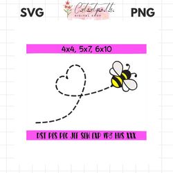 bee machine embroidery, bee heart flying route design, bumble bee embroidery, bumblebee embroidery,