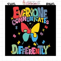 everyone communicates differently butterfly svg