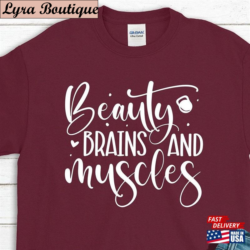 Beauty Brains Muscles Funny Gym T Classic T-Shirt - TeebyHumans.jpg