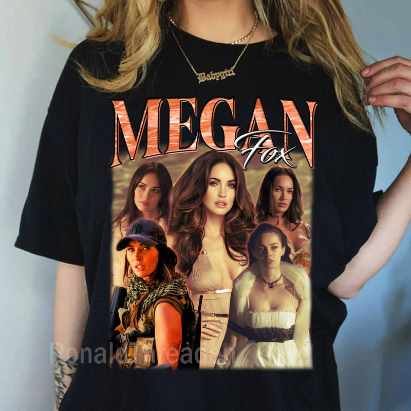 MEGAN FOX Vintage Shirt Sweatshirt, Megan Denise Fox Homage, Megan Fox Fan, Megan Fox Actress Model Retro 90s Sweater Megan Fox Merch Gift-1.jpg