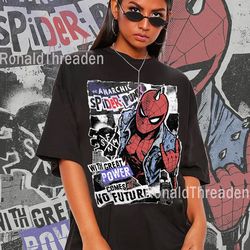 vintage retro spider punk shirt sweatshirt, spider-man across the spider verse shirt, marvel comics