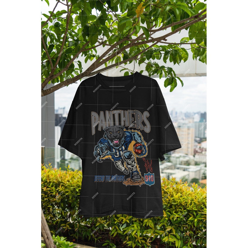 Panther Football Shirt, Panther Vintage Bootleg Shirt, Washed Color Shirt.jpg