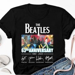 63 Years The Beatles 1960-2023 Unisex Shirt, The Beatles Signature Shirt, Rock Band The Beatles