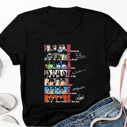 90s vintage the beatles song list shirt, signature the beatles band shirt, rock band the beatles unisex shirt