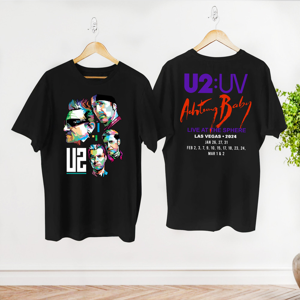 Graphic U2 Band Unisex Shirt, U2 Band Achtung Baby Live At Sphere Shirt, Classic Rock U2 Tour 2024 Shirt, U2 Band Merch, U2 Fan Gift Shirt.jpg