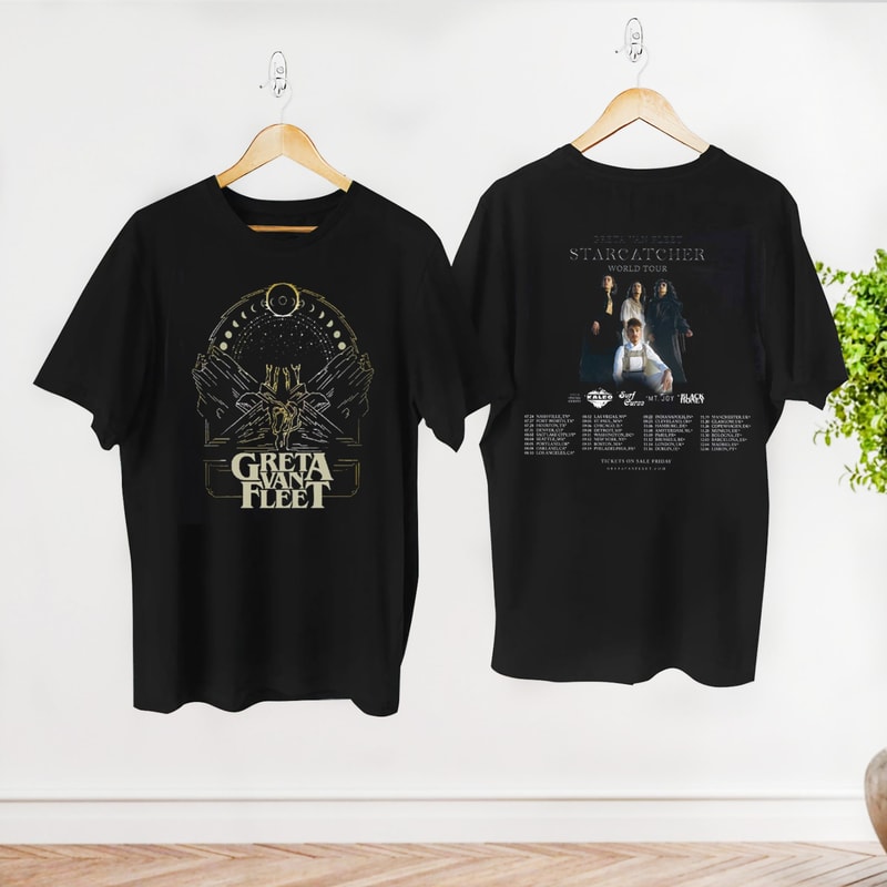 Greta Van Fleet World Tour 2023 T-Shirt, Greta Van Fleet Starcatcher Concert, Rock Band Greta Van Fleet Shirt, Greta Van Fleet Fans Shirt.jpg