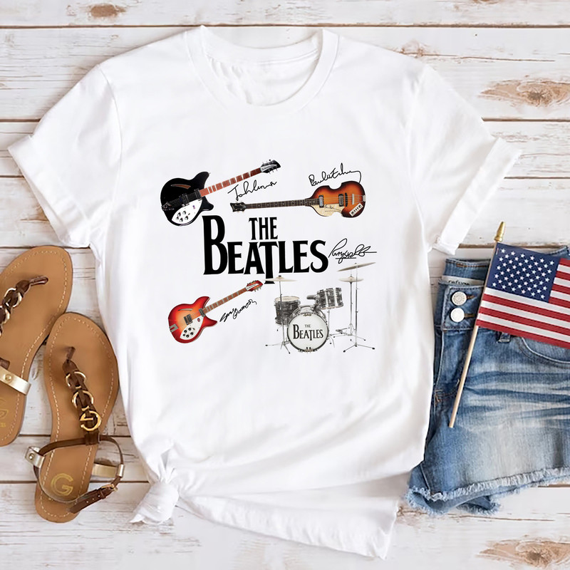 Instruments The Beatles Signature T-Shirt, Rock Band The Beatles 90s Vintage Shirt, The Beatles Fan Gift Shirt, The Beatles Merch T-Shirt.jpg