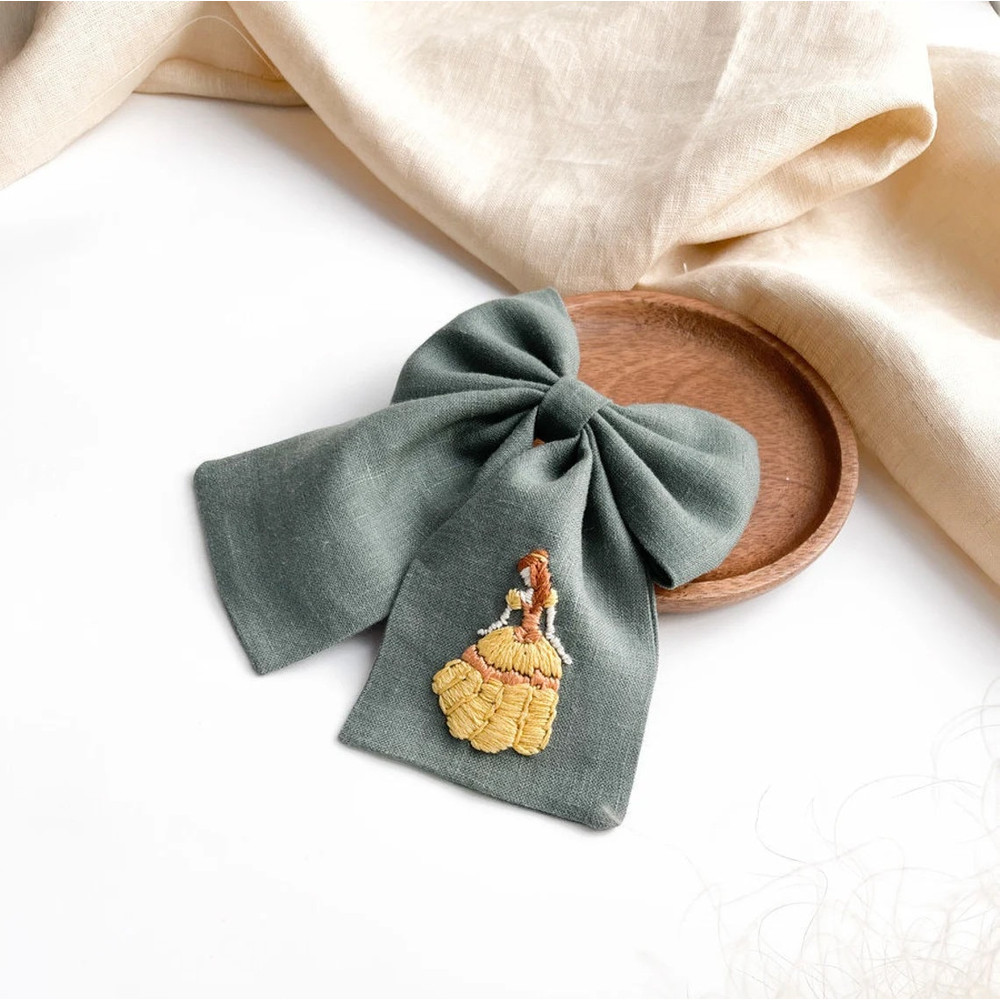 Princess Hair Bows For Girls, Linen Hair Bow For Girls, Princess Inspired Hair Bow, Elastic Hair Bow Tie,Princess Hair Bow Clip.jpg