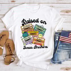 raised on jonas brothers unisex shirt, five albums one night tour 2023 shirt, jonas brothers fan gift shirt
