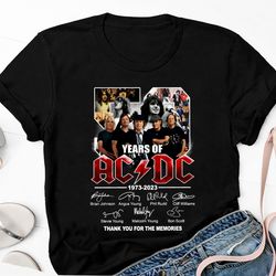 retro 50 years acdc 1973-2023 shirt, rock band tour 2023 shirt, signature acdc anniversary shirt for fan lovers