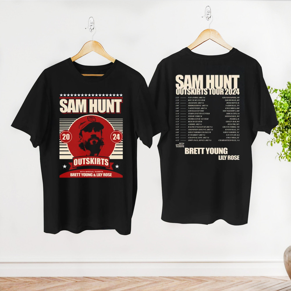 Sam Hunt 2024 Outskirts Tour T-Shirt, Sam Hunt 2024 Concert Merch, Sam Hunt Graphic Shirt, Country Music Tour Shirt, Sam Hunt Fan Gift Shirt.jpg