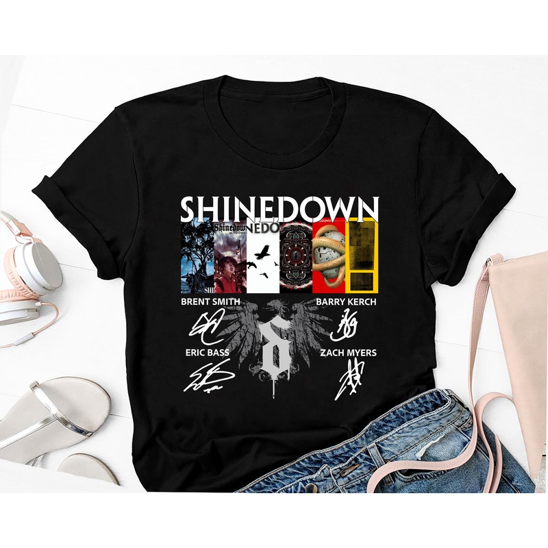 Shinedown Band Signatures Graphic Shirt, Shinedown Rock Band Tour Shirt, Shinedown 2023 Tour Merch, Shinedown Band Fan Shirt, Shinedown Tee.jpg