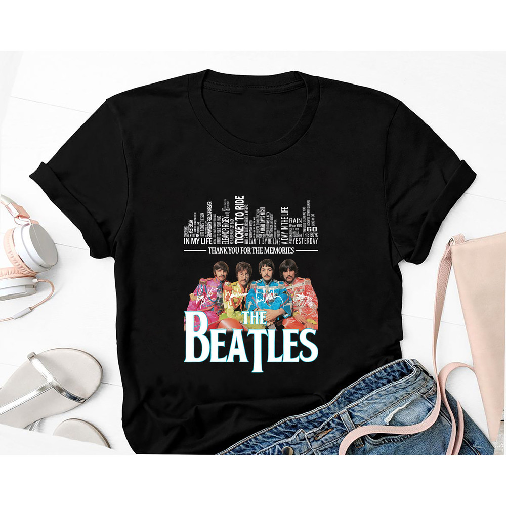 The Beatles Song Lists Unisex Shirt, Signature The Beatles Band Shirt, Rock Band The Beatles, The Beatles Fan Gift Shirt, 90s Vintage Tee.jpg
