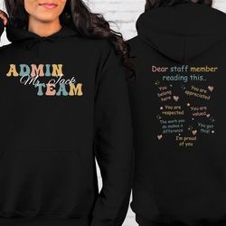 back to school sweatshirt, admin team sweatshirt, personalized team gift