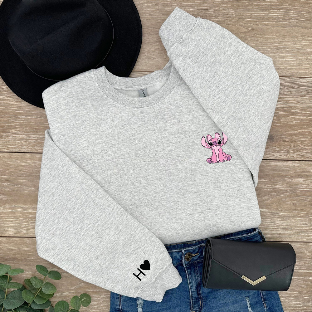 Custom Stitch And Angel Sweatshirt, Anniversary Hoodie, Custom Couple Initials Sweatshirt, Stitch And Angel Hoodie.jpg