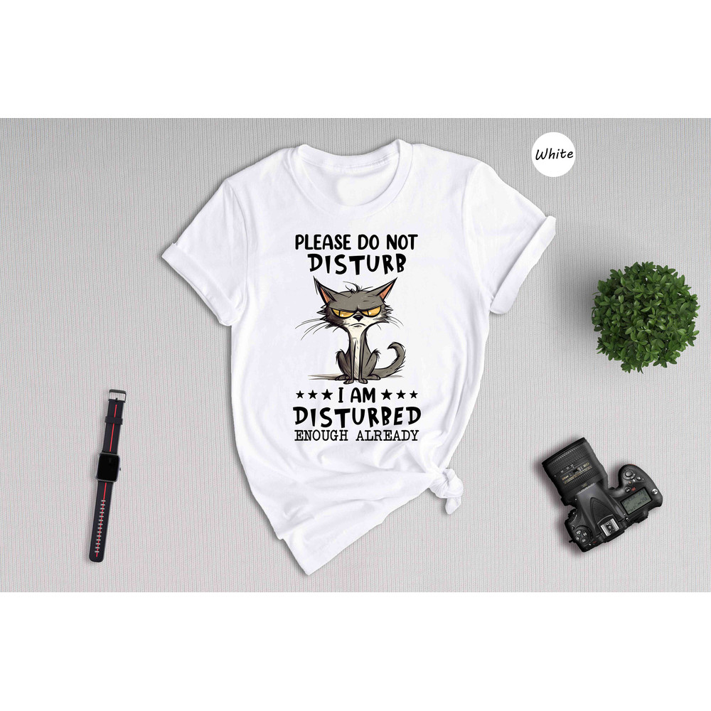 Please Do Not Disturb I Am Disturbed Enough Already Shirt, Cat Lover Shirt, Disturbed Cat Shirt, Funny Cat Shirt.jpg