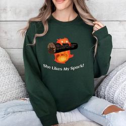 ghibli calcifer t-shirt, howls moving castle merch, studio ghibli aesthetic shirt, gift for her