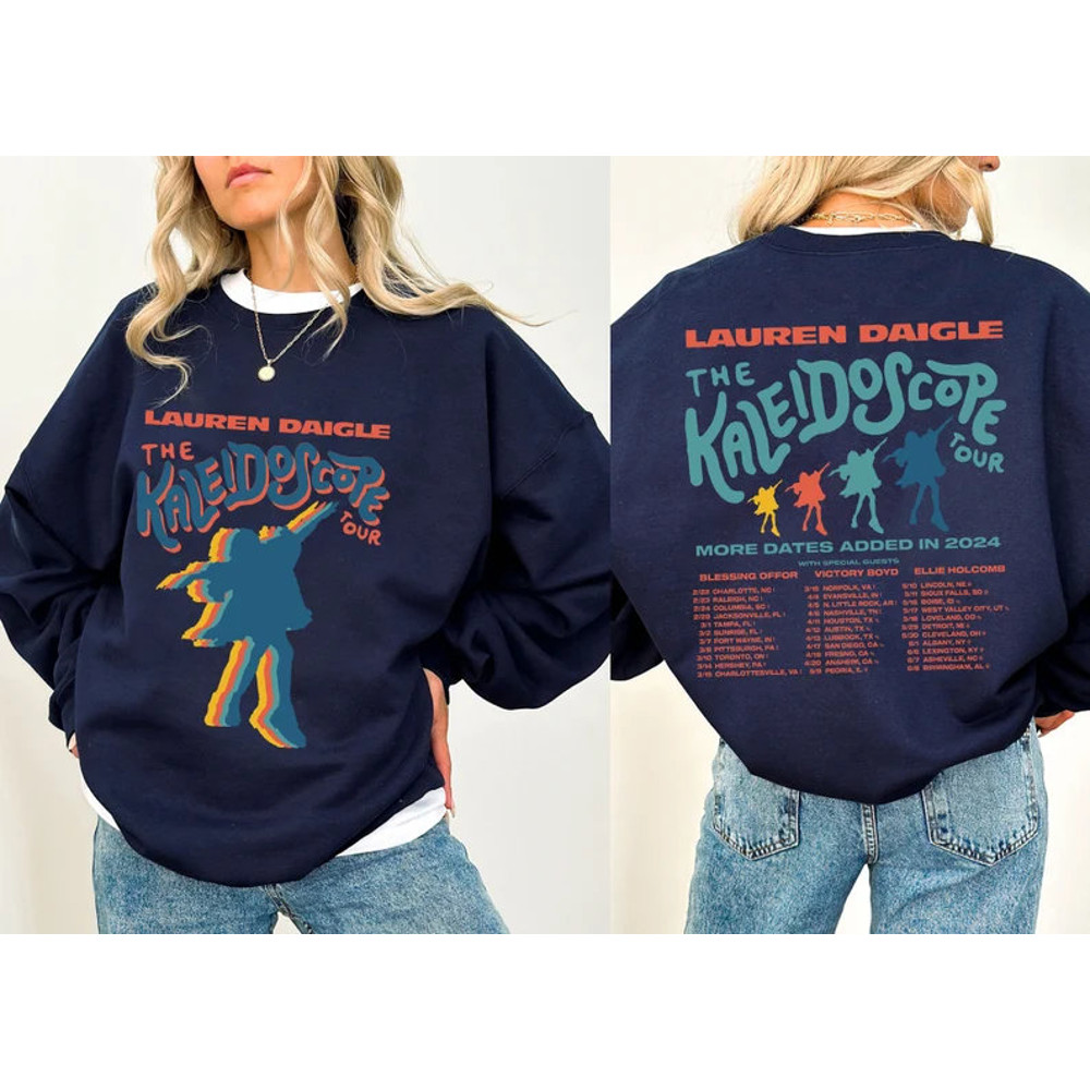 Lauren Daigle The Kaleidoscope Tour 2024 Sweatshirt, Lauren Daigle Shirt, Thank God I Do Tour Tee, 2024 Music Concert, Gift For Fans.jpg