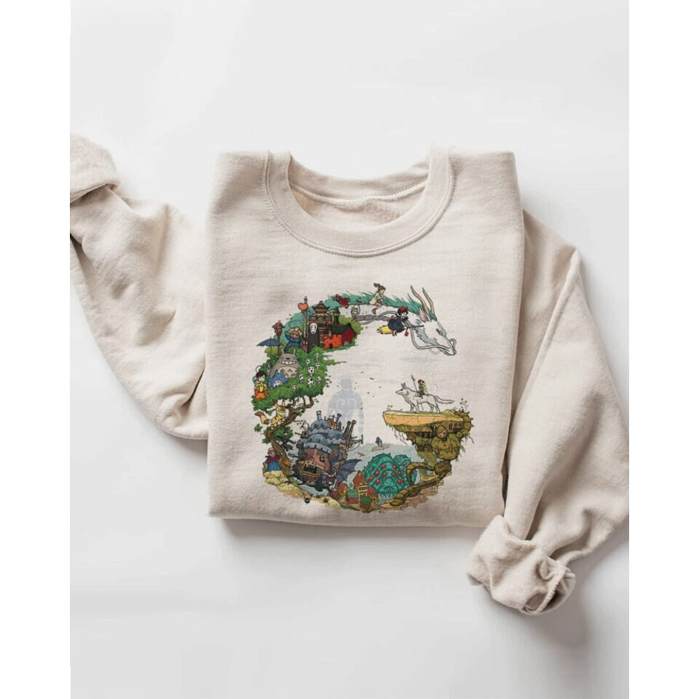 Studio Ghibli Spirited Away Sweatshirt, Ghibli No Face Shirt, Hayao Miyazaki, Ghibli Totoro, Calcifer, Howl's Moving Castle, Ghibli Anime.jpg