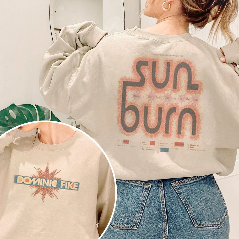 Dominic Fike Shirt, Dominic Sunburn album track list shirt, Don't Forget About Me Shirt, Sunburn Tour Shirt.jpg