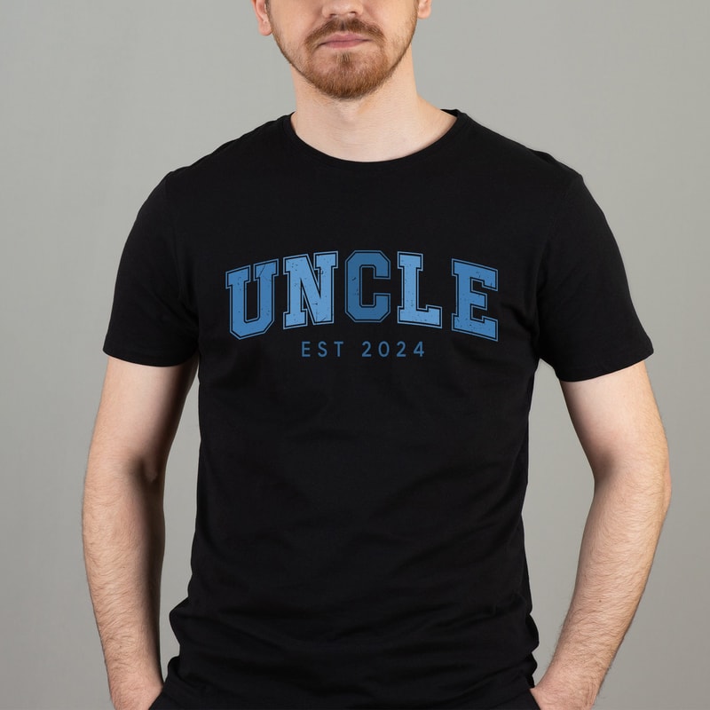 Custom Uncle Shirt, Uncle Est 2024 Tshirt, Pregnancy Announcement For Uncle, Gift For Uncle To Be, Cool Uncle T-Shirt, Baby Shower Gift.jpg