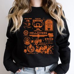 helldivers doodle art shirt, liber-tea shirt, taste democracy shirt