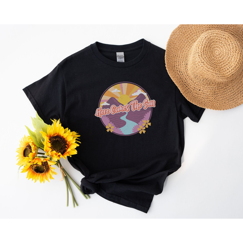 Retro 70s Themed Tshirt, Summer Vibes Tee, Trendy Vacation Top For Women, Stylish And Uplifting Graphic, Positive Quote Shirt, 1970 Font.jpg