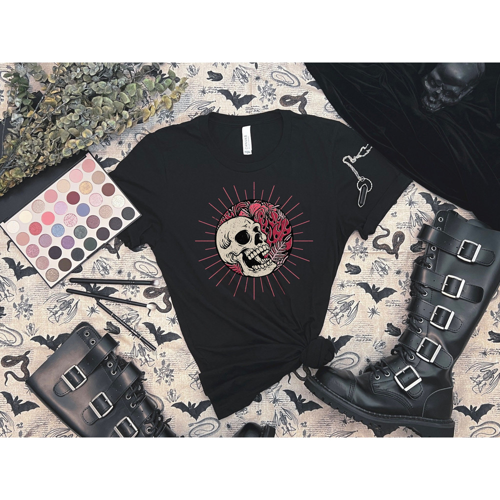 Skull T-Shirt, Goth Style Shirt, Goth Girl Shirt, Goth Wear, Gifts For Goths, Emo Shirt, Emo Wear, Gifts For Emo, Punk Shirt, Gifts For Punk.jpg