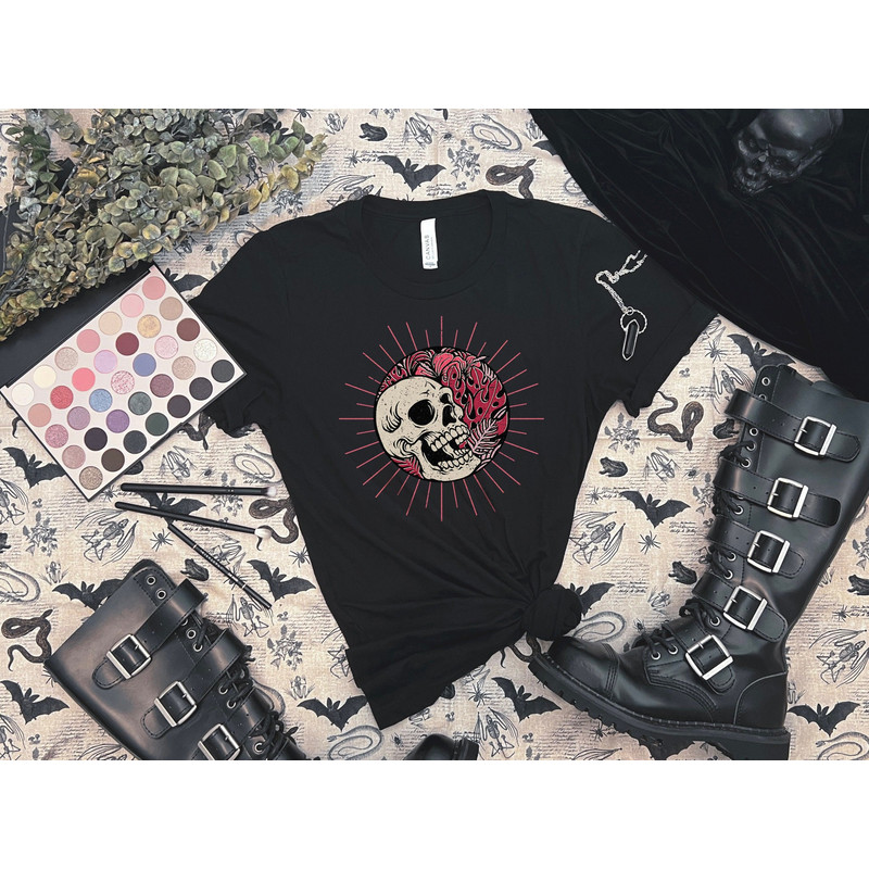 Skull T-Shirt, Goth Style Shirt, Goth Girl Shirt, Goth Wear, Gifts For Goths, Emo Shirt, Emo Wear, Gifts For Emo, Punk Shirt, Gifts For Punk.jpg