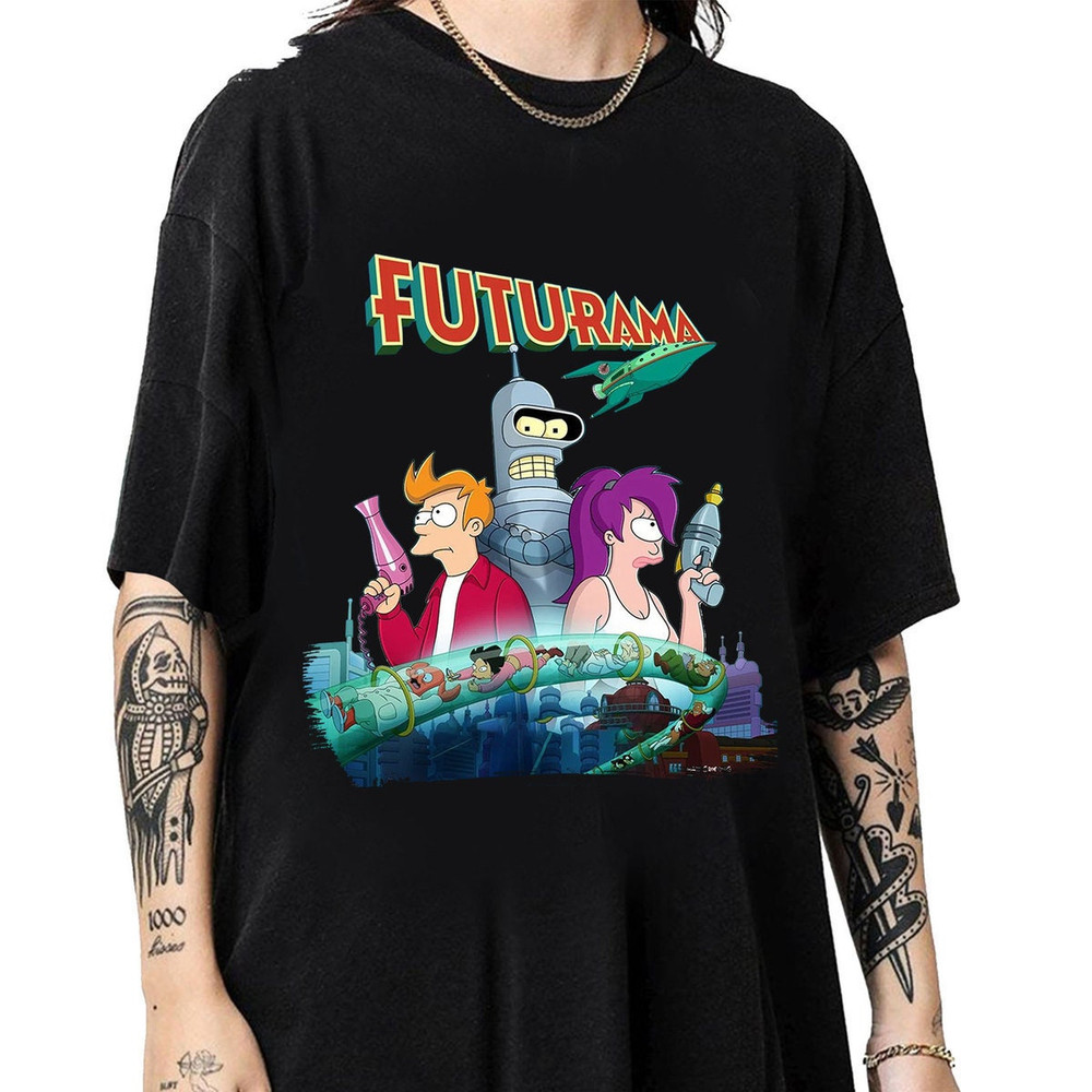 Futurama Shirt, Futurama Merch Gift, Futurama Shirt For Fan, Philip J Fry, Leela, Bender Shirt, Planet Express Shirt, Comedy Cartoon Shirt.jpg