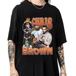 vintage chris brown shirt, chris brown bootleg 90s graphic tee, chris brown tee
